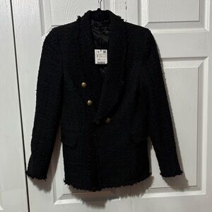 Zara Black Textured Jacket